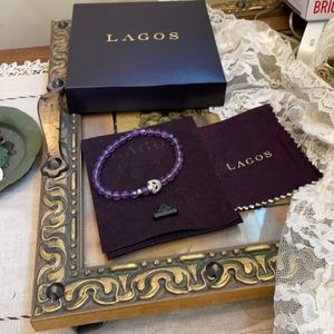 COPY - Skull 💀 Lagos Sterling Amethyst bead stretch bracelet